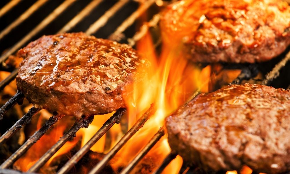 burgers on a griddle
